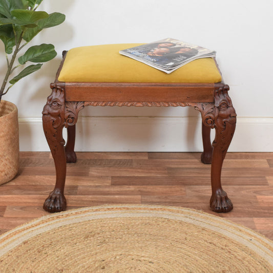 Carved Mahogany Piano Stool