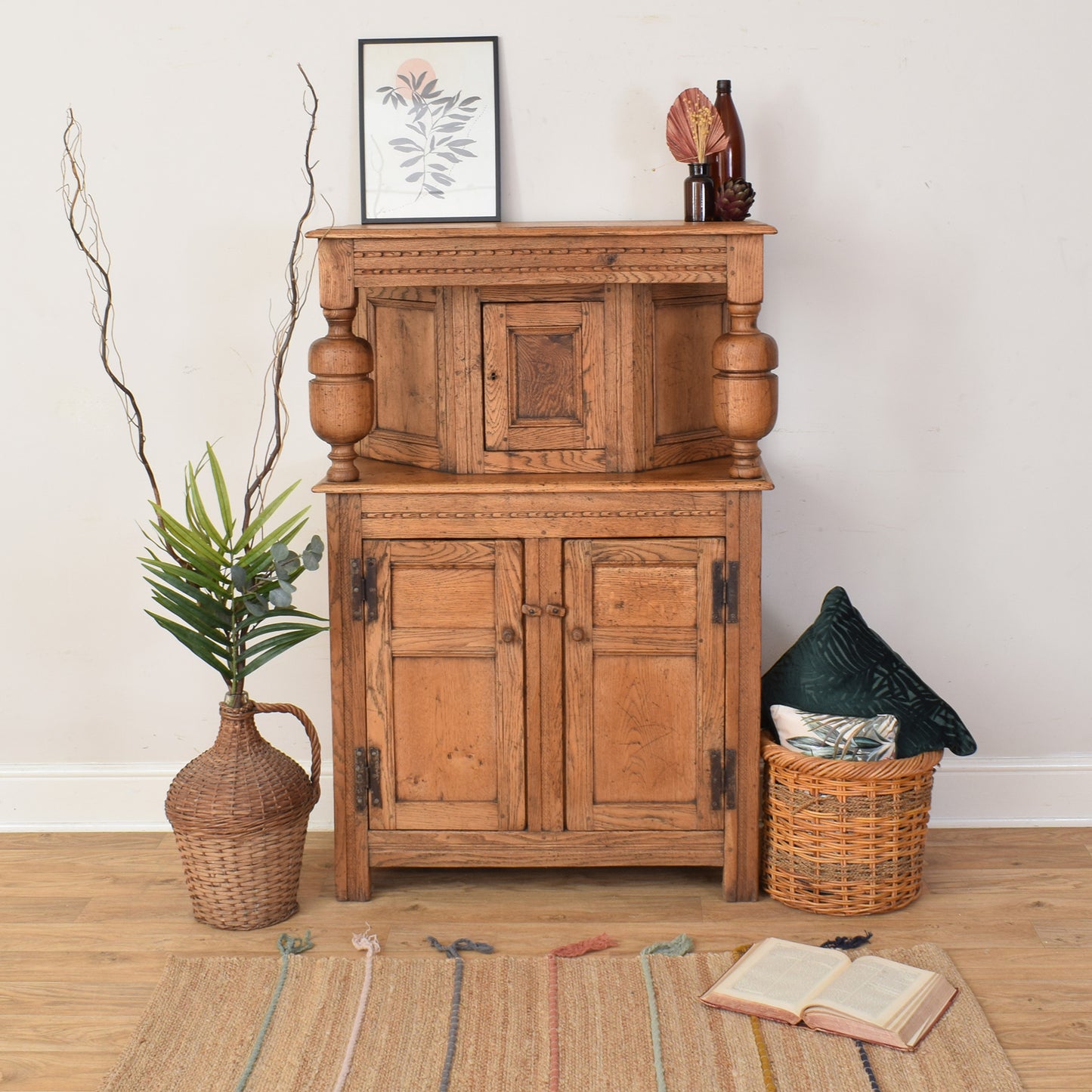 Small Oak Court Cabinet