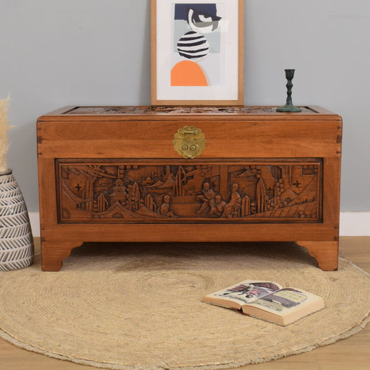 Carved Camphor Chest