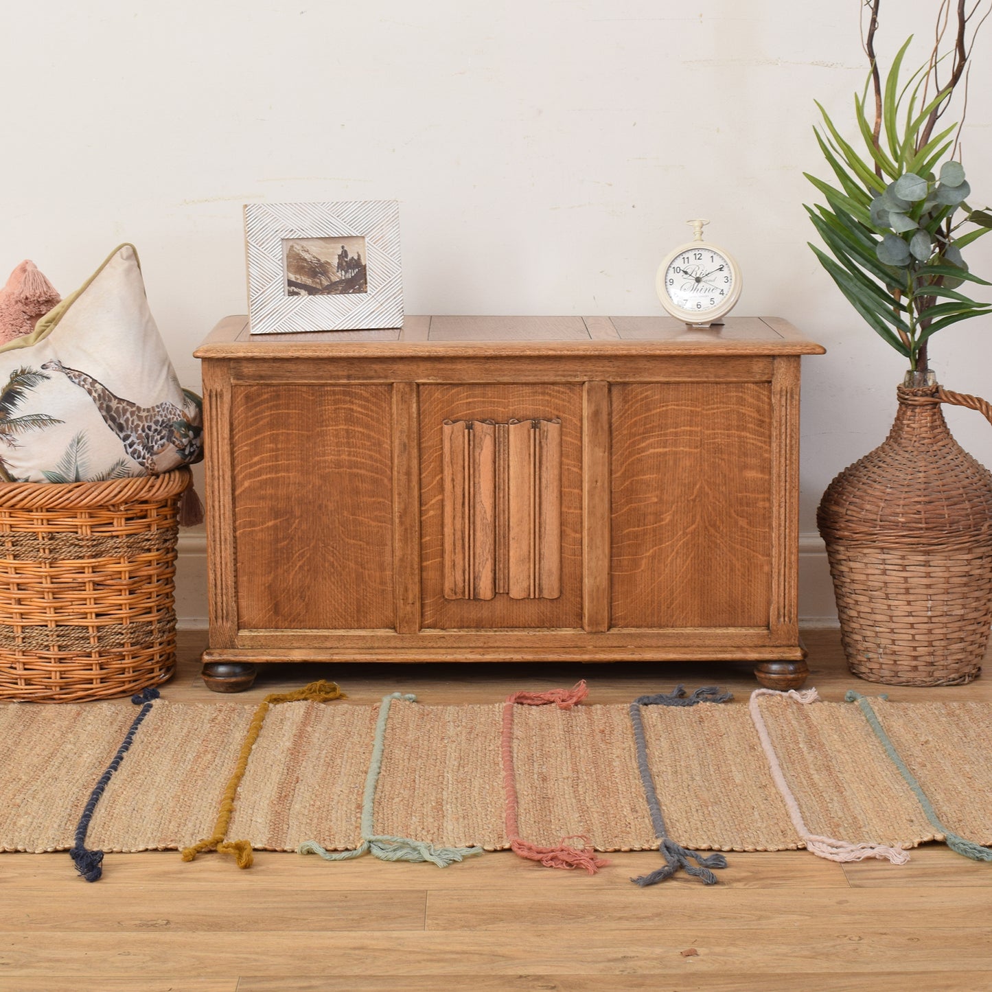 Oak Linenfold Blanket Box