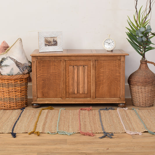 Oak Linenfold Blanket Box