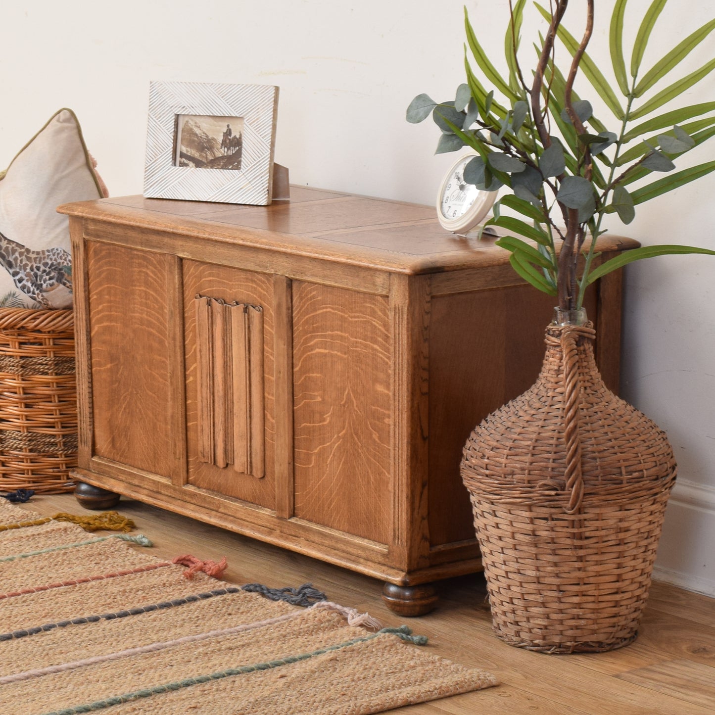 Oak Linenfold Blanket Box