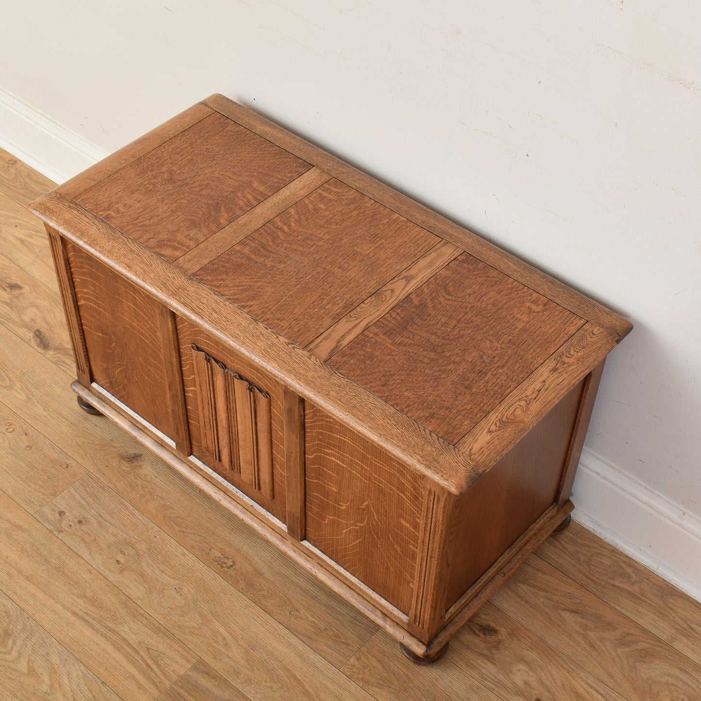 Oak Linenfold Blanket Box