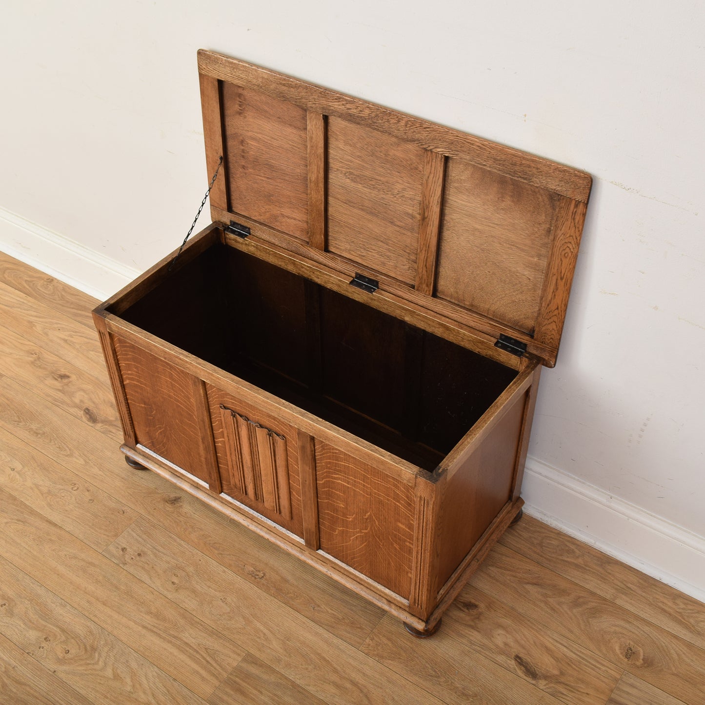 Oak Linenfold Blanket Box