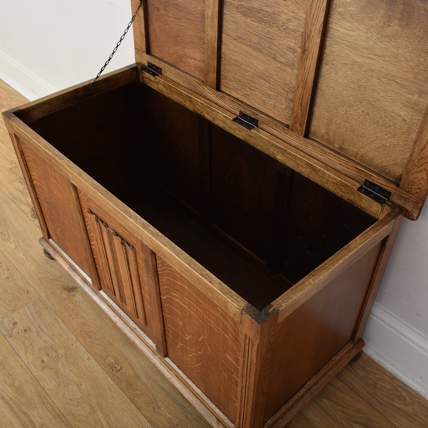 Oak Linenfold Blanket Box