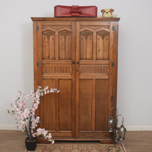 Restored Oak Double Wardrobe