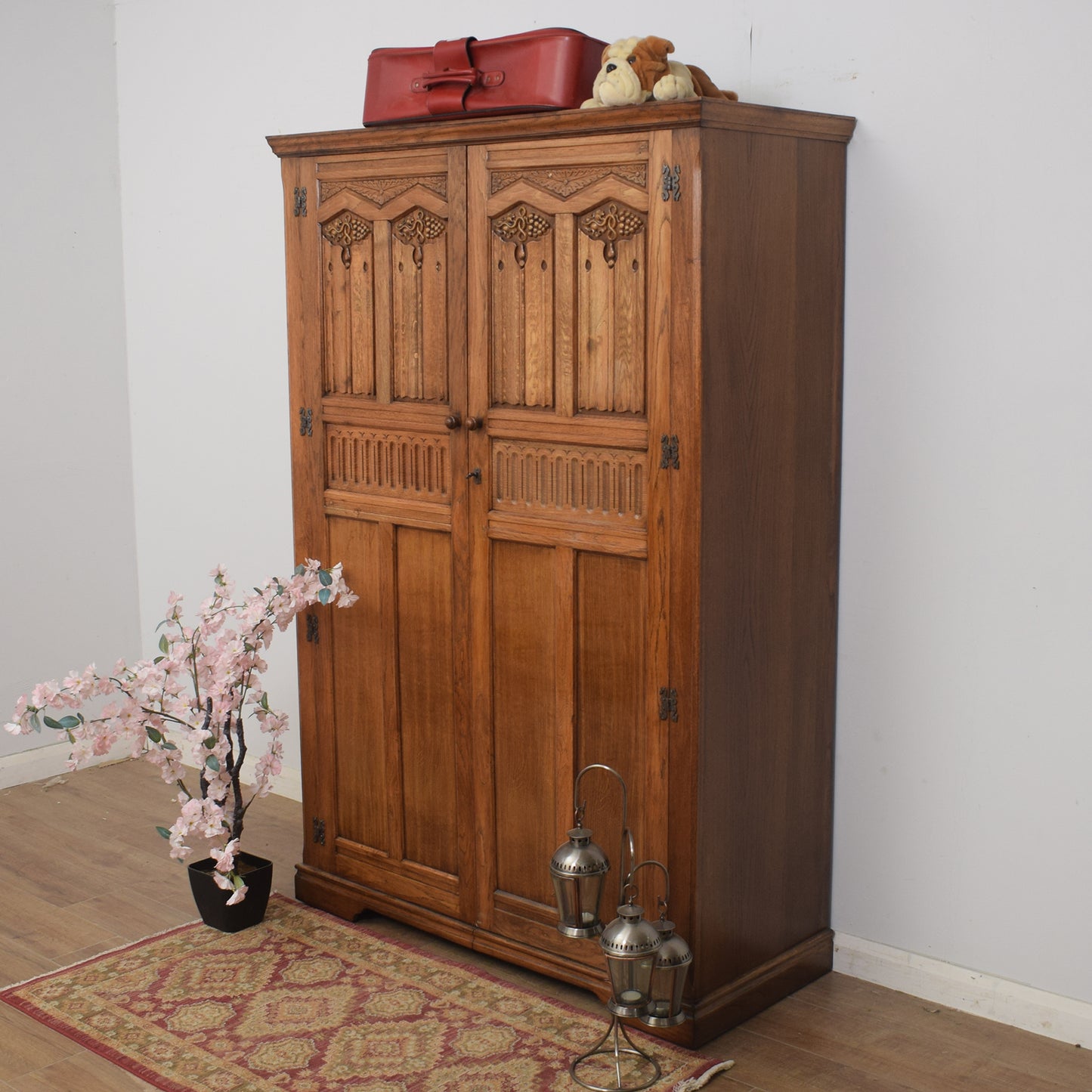 Restored Oak Double Wardrobe