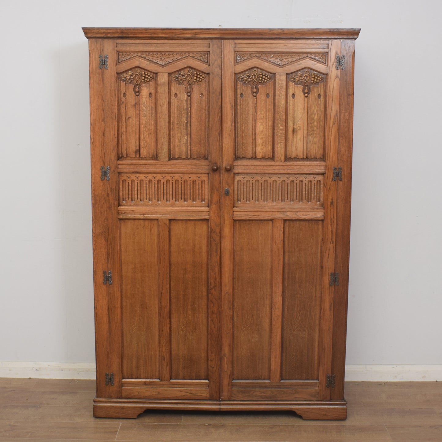 Restored Oak Double Wardrobe