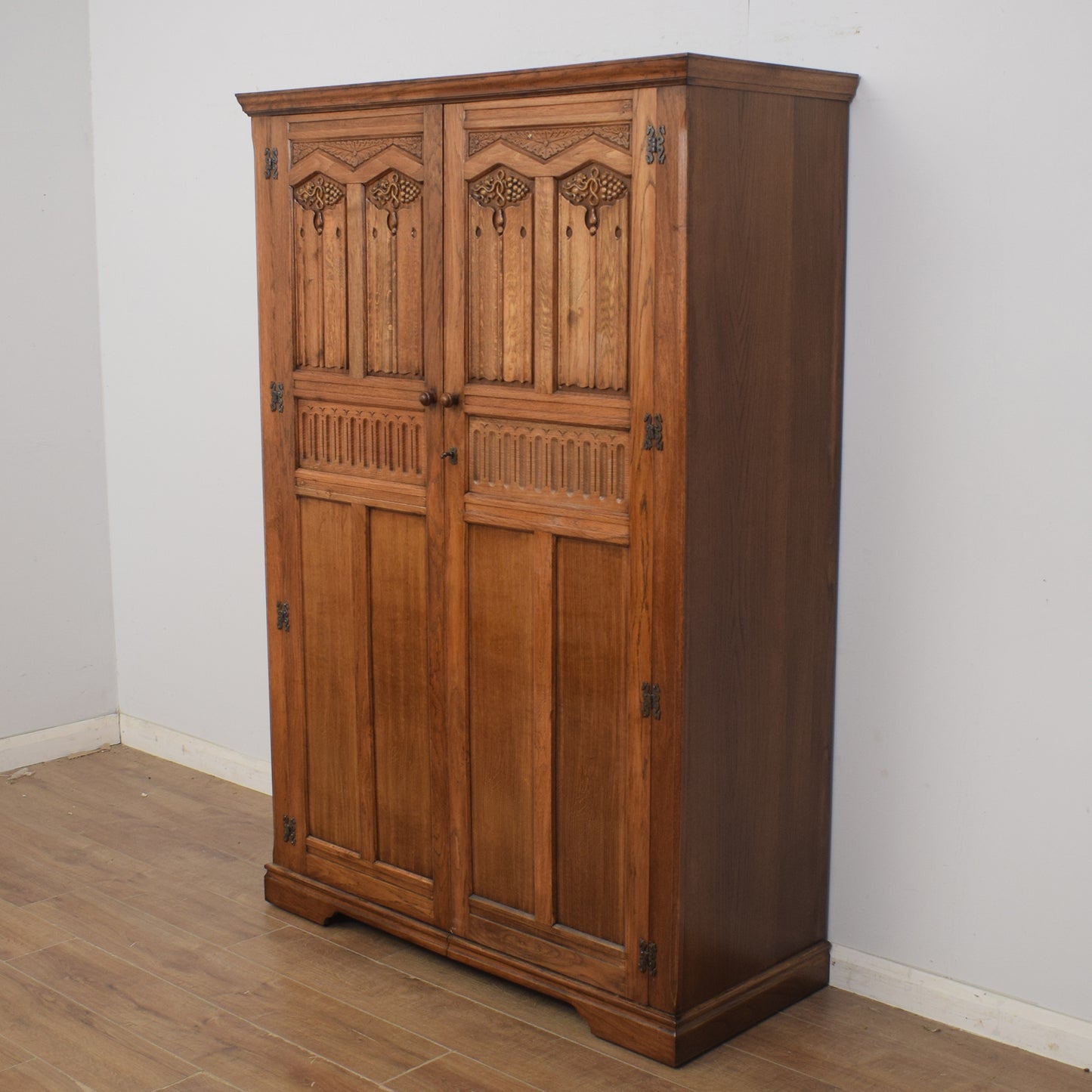 Restored Oak Double Wardrobe