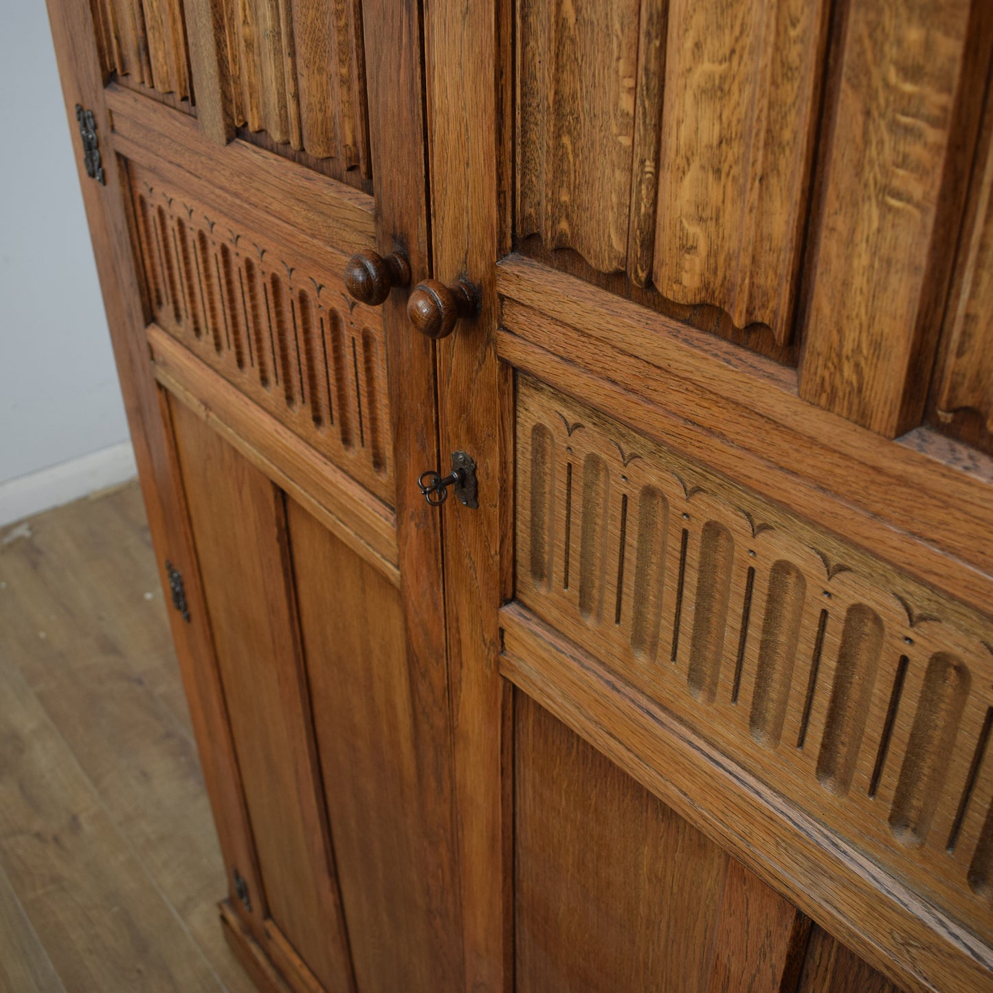 Restored Oak Double Wardrobe