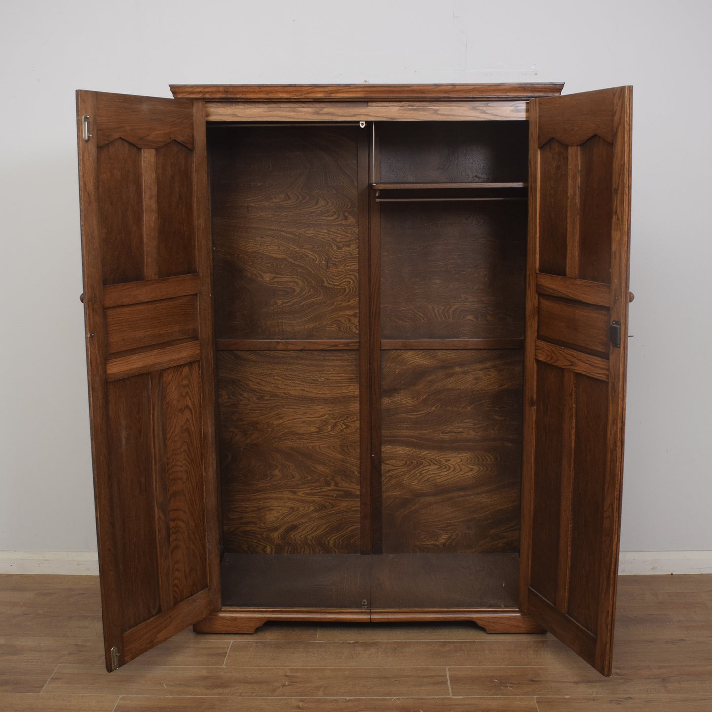 Restored Oak Double Wardrobe