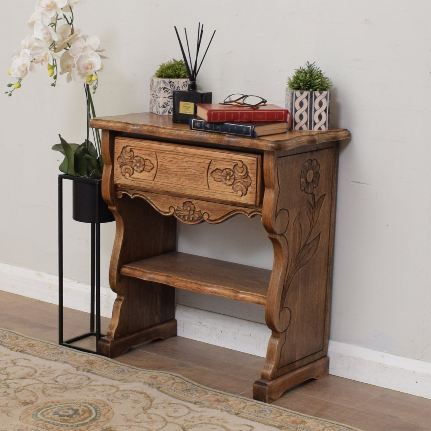 Restored Oak Console Table