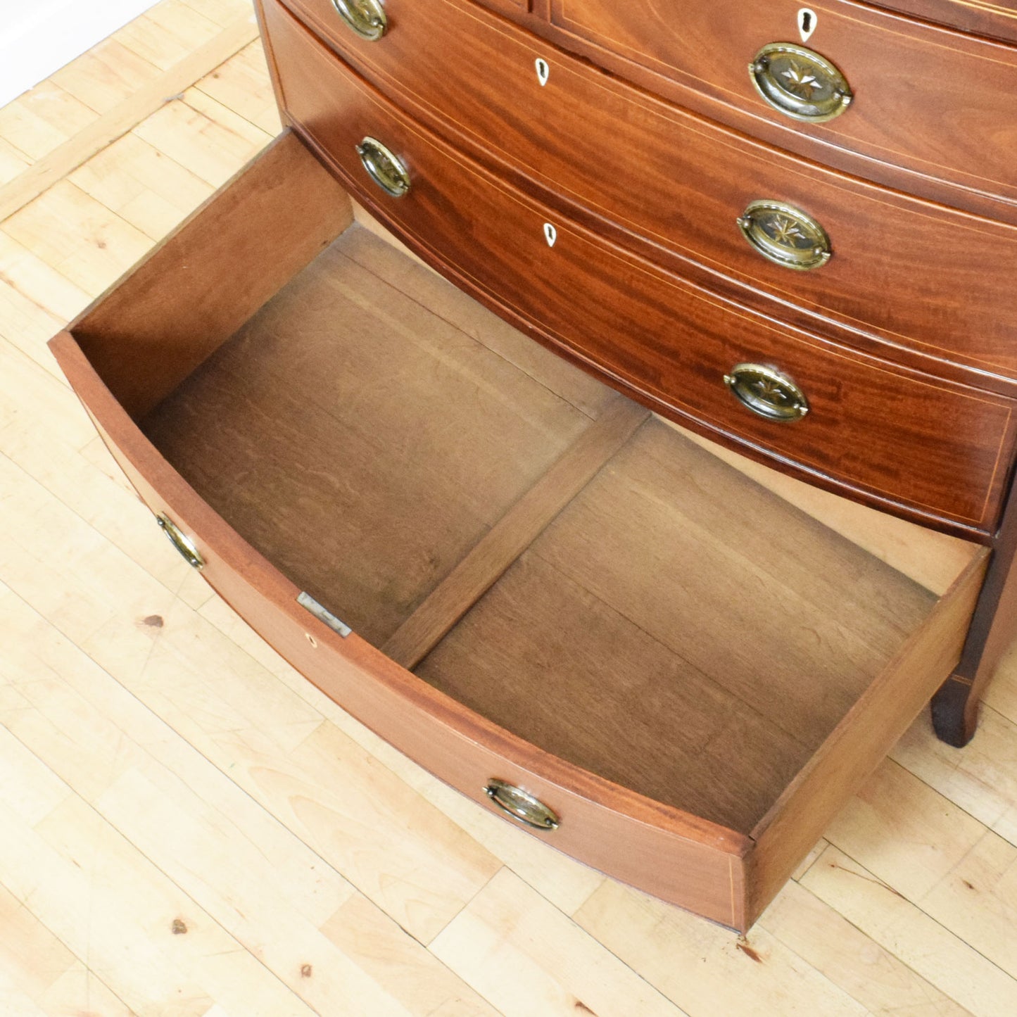 Inlaid Bow-Fronted Chest of Drawers