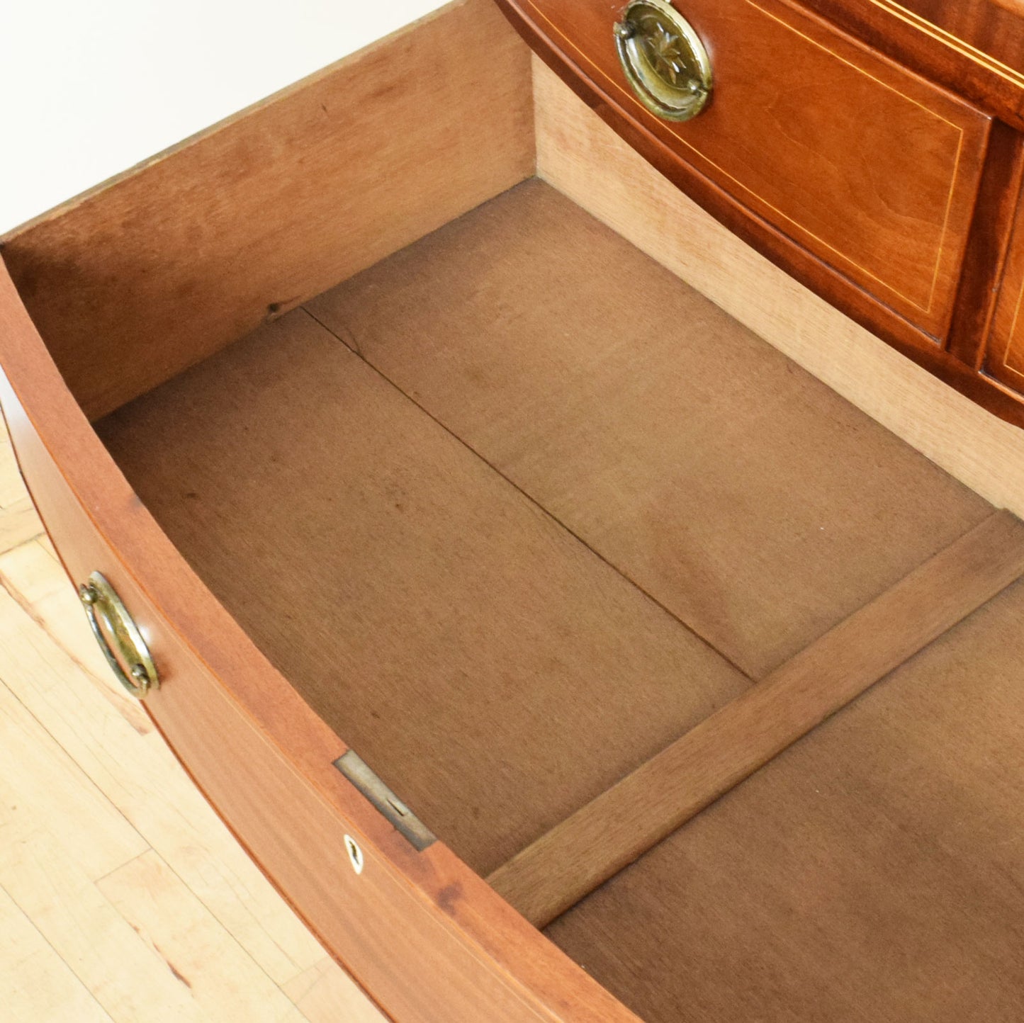 Inlaid Bow-Fronted Chest of Drawers