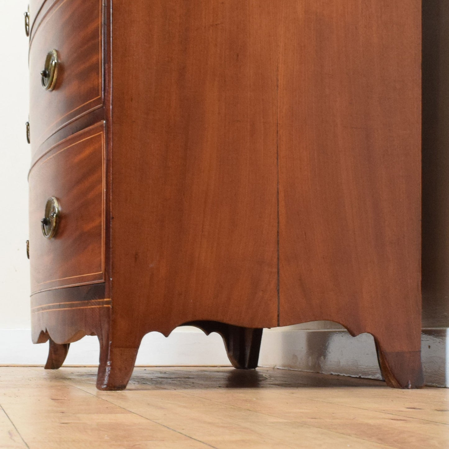 Inlaid Bow-Fronted Chest of Drawers