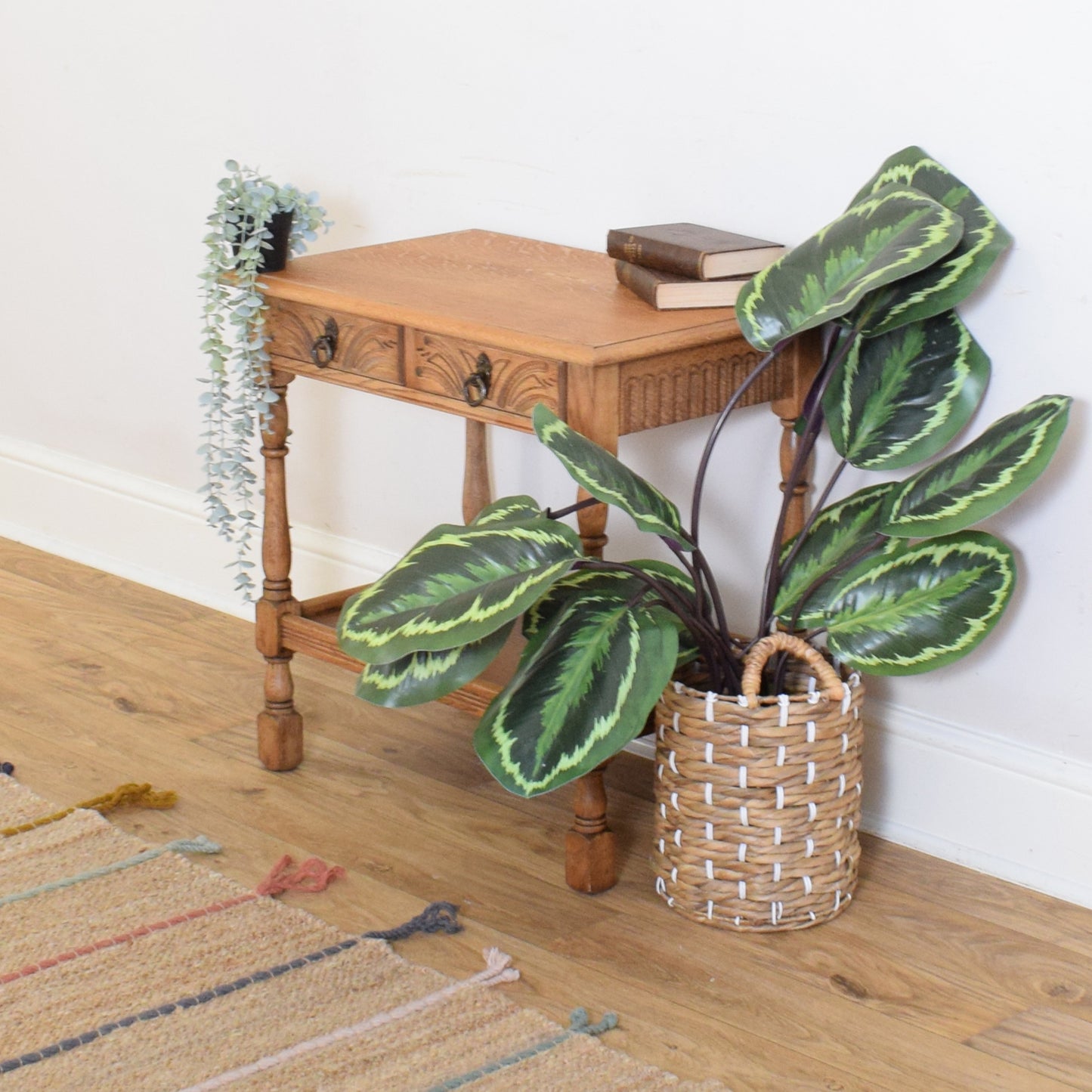 Restored Carved Oak Side Table