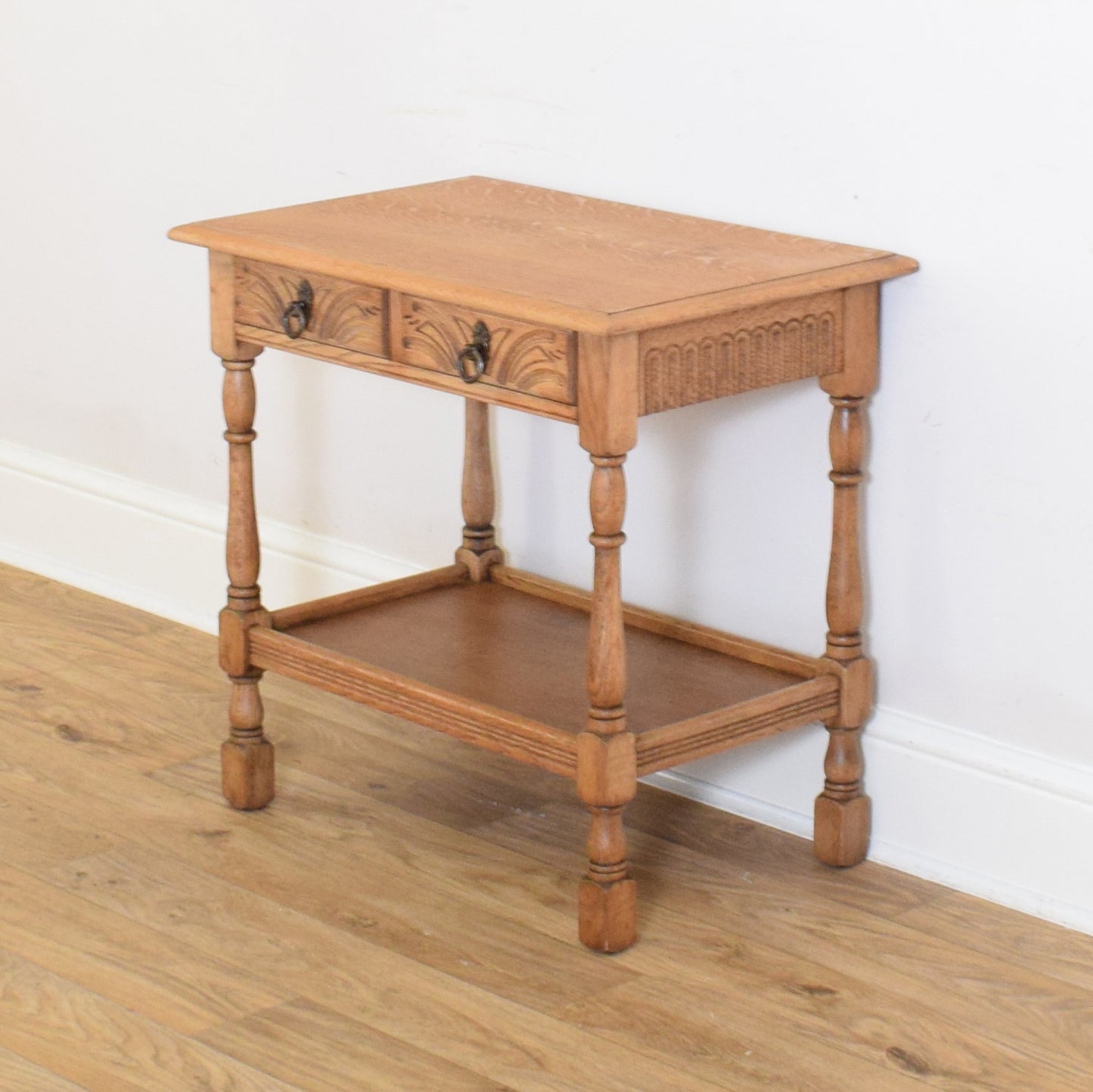 Restored Carved Oak Side Table