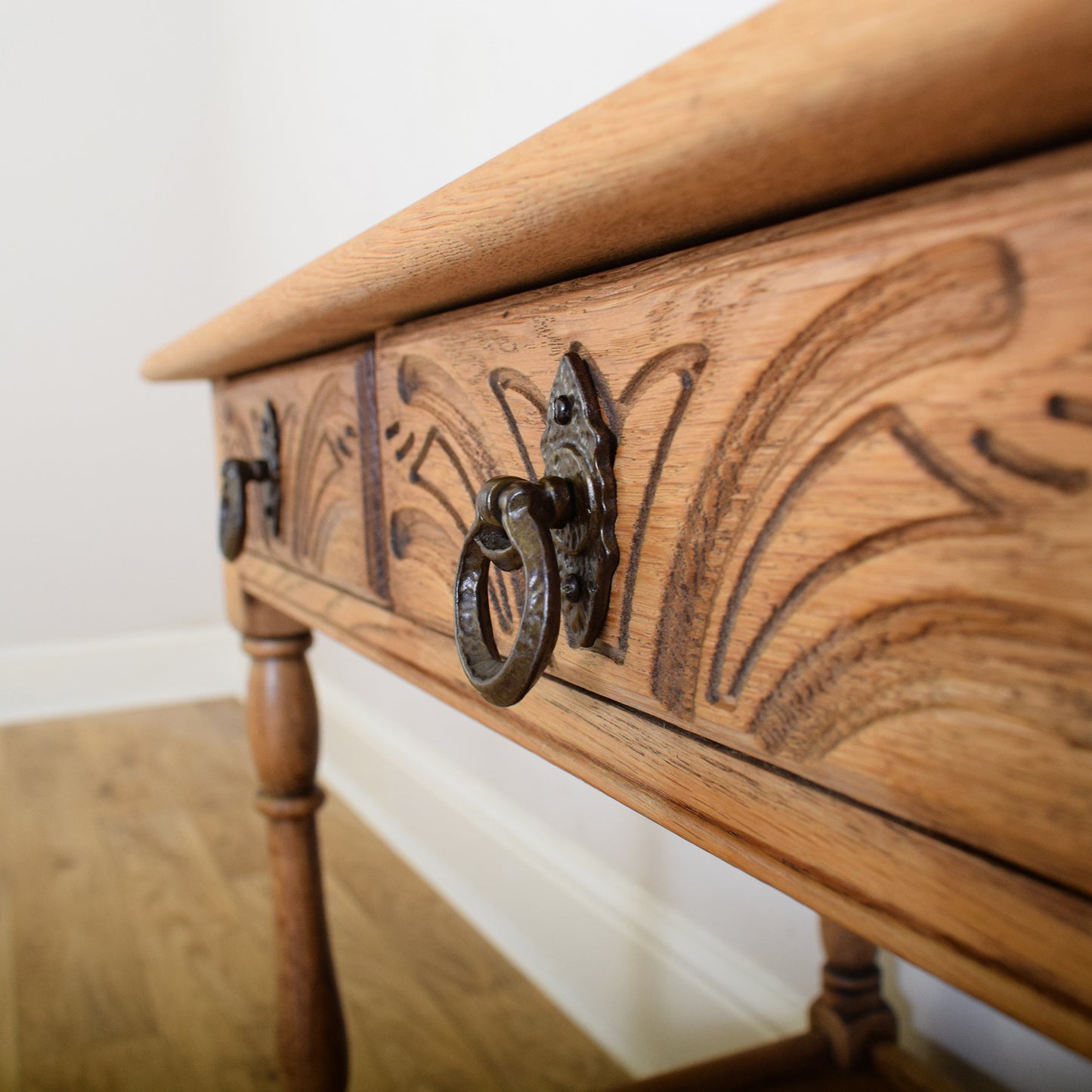 Restored Carved Oak Side Table