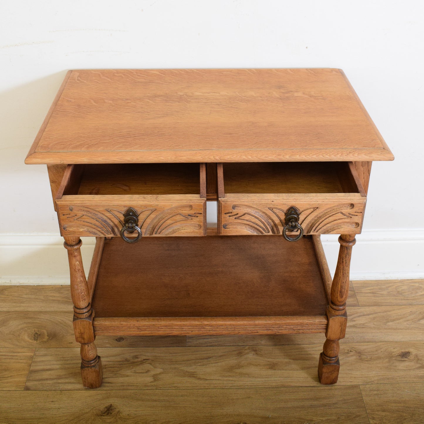 Restored Carved Oak Side Table