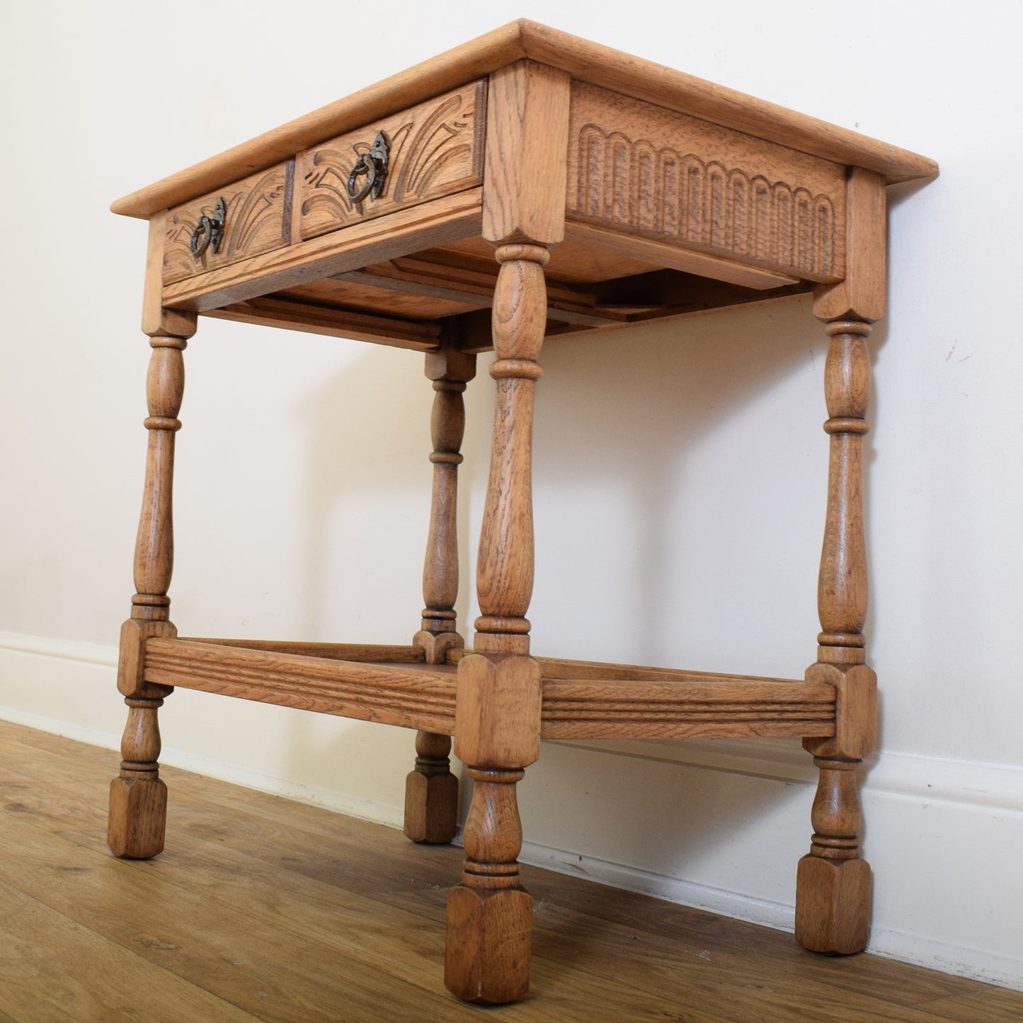 Restored Carved Oak Side Table