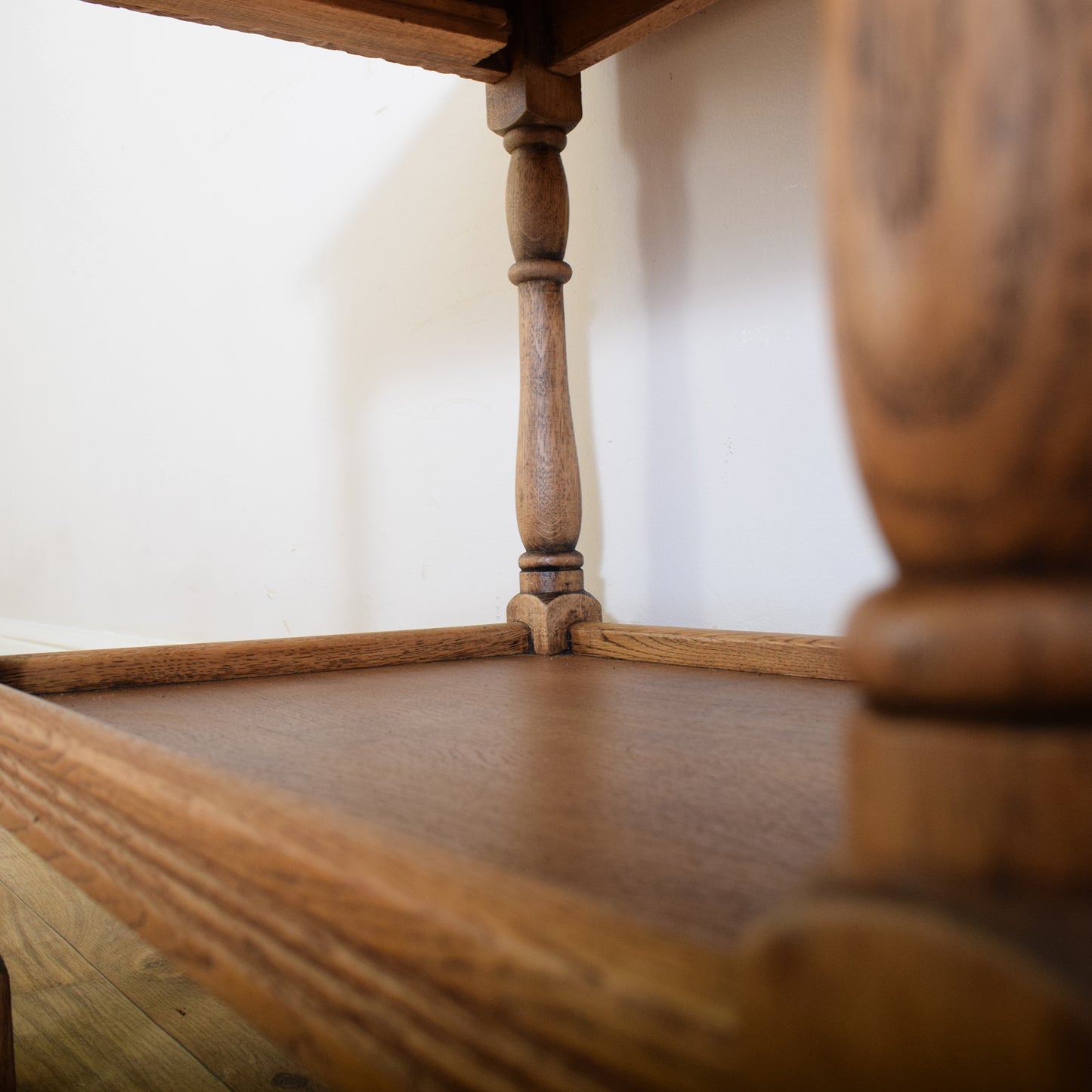 Restored Carved Oak Side Table