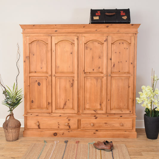 Four Door Pine Wardrobe