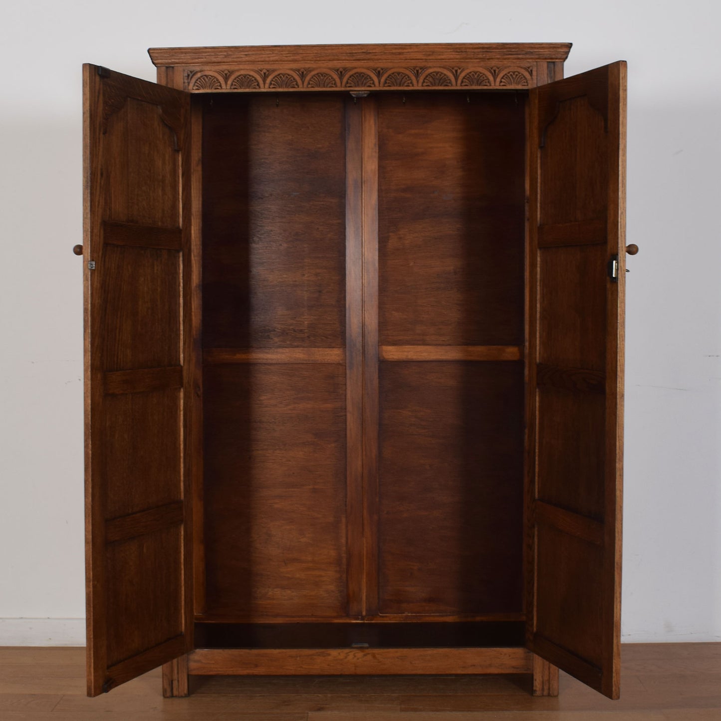 Vintage Oak Double Wardrobe