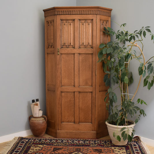 Solid Oak Corner Wardrobe