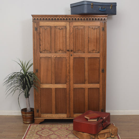 Restored Oak Double Wardrobe