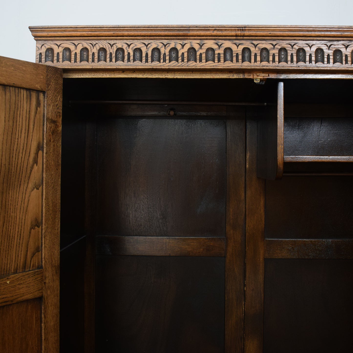 Restored Oak Double Wardrobe