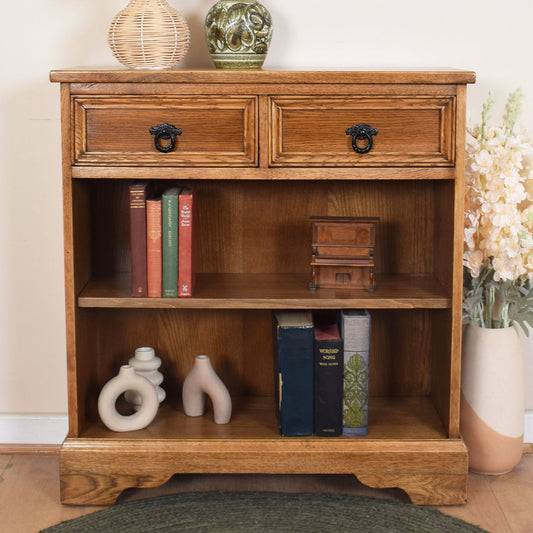 Oak Bookcase with Drawers