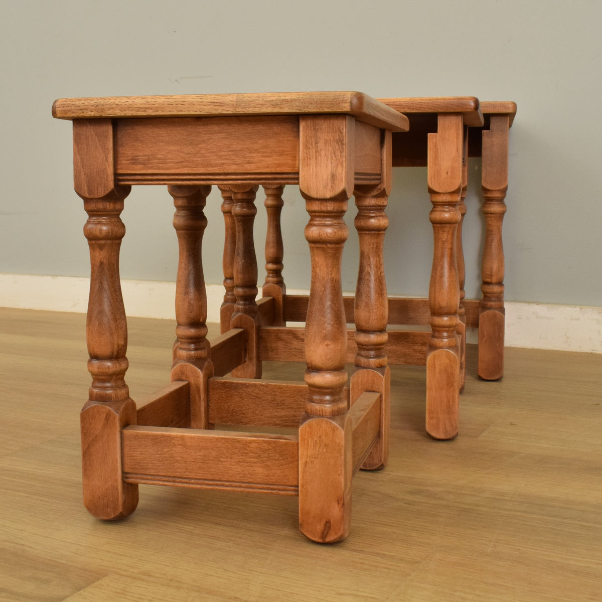 Restored Oak Nest of Tables