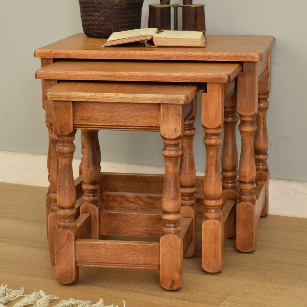 Restored Oak Nest of Tables