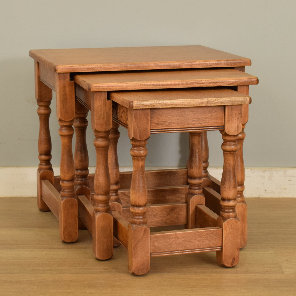 Restored Oak Nest of Tables