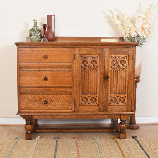 Small Vintage Oak Sideboard