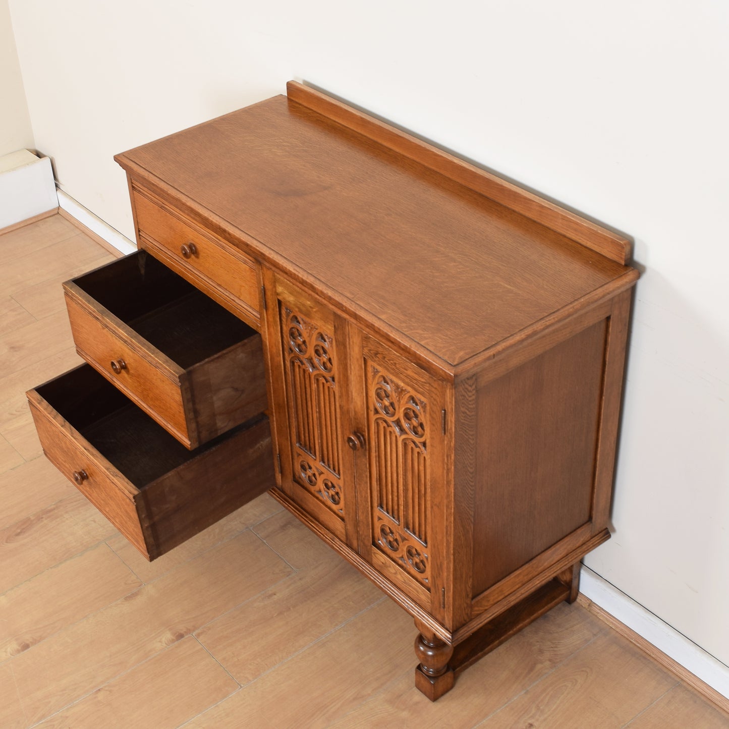 Small Vintage Oak Sideboard