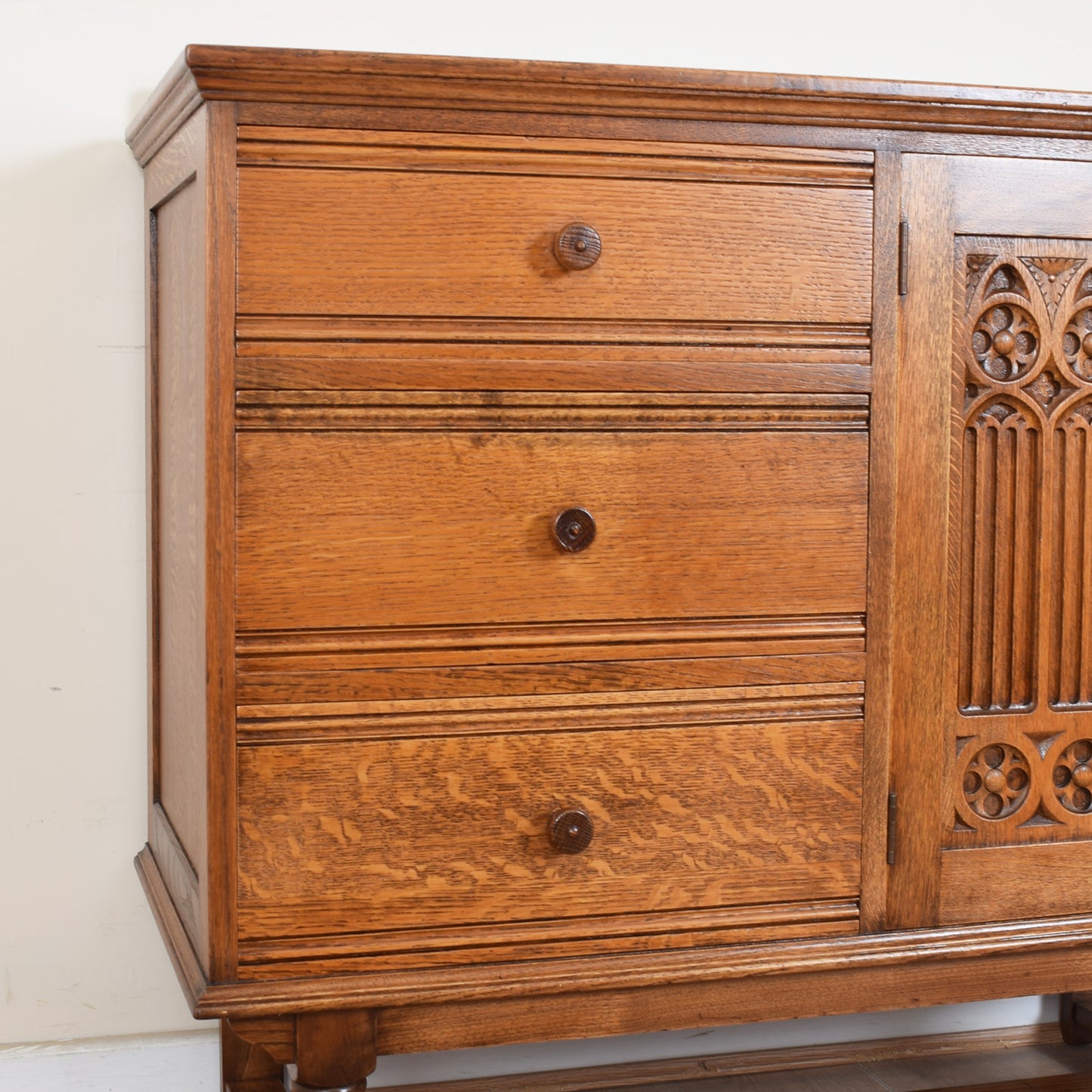 Small Vintage Oak Sideboard