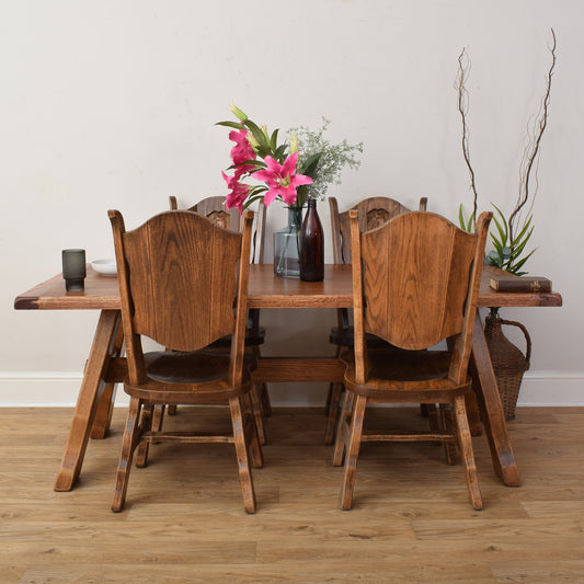 Dutch Oak Table And Four Chairs