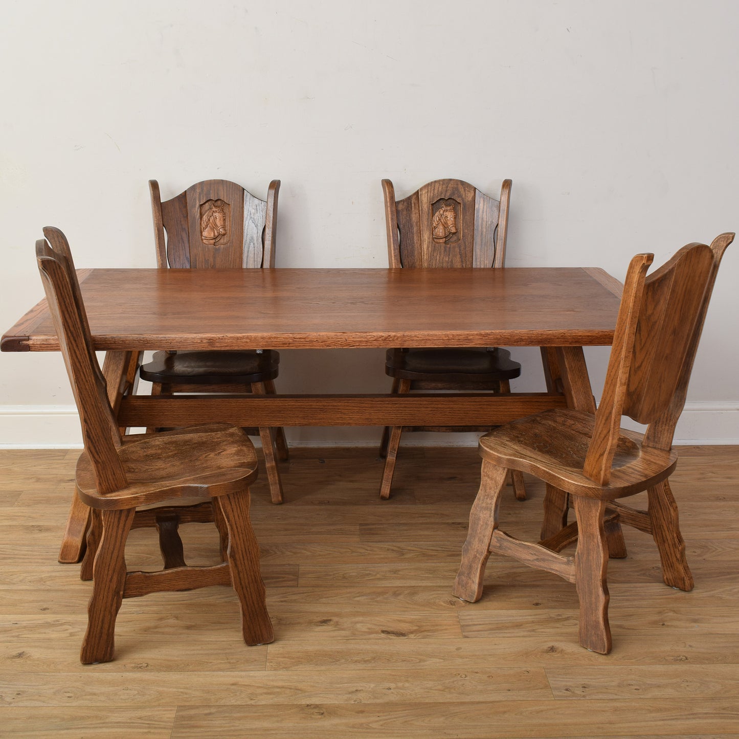 Dutch Oak Table And Four Chairs