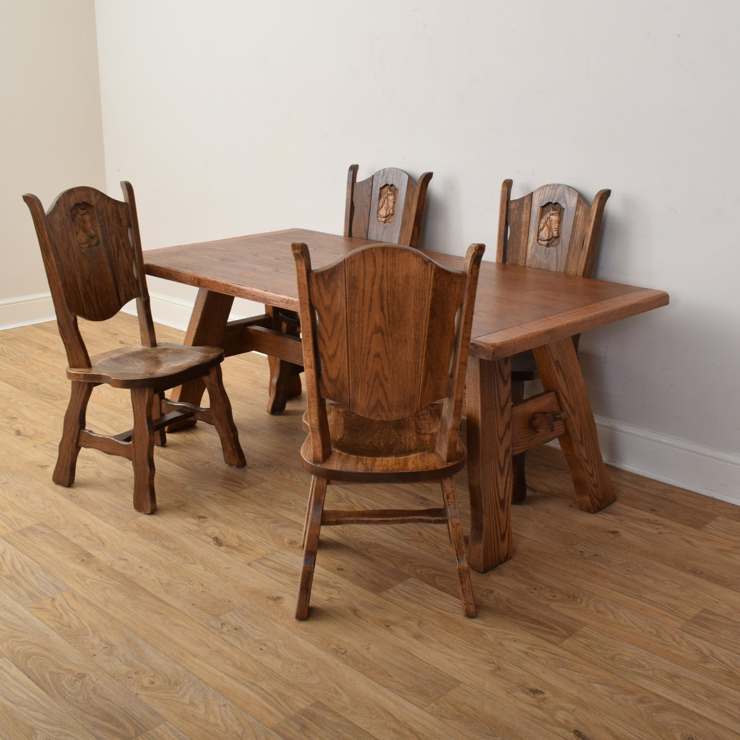 Dutch Oak Table And Four Chairs