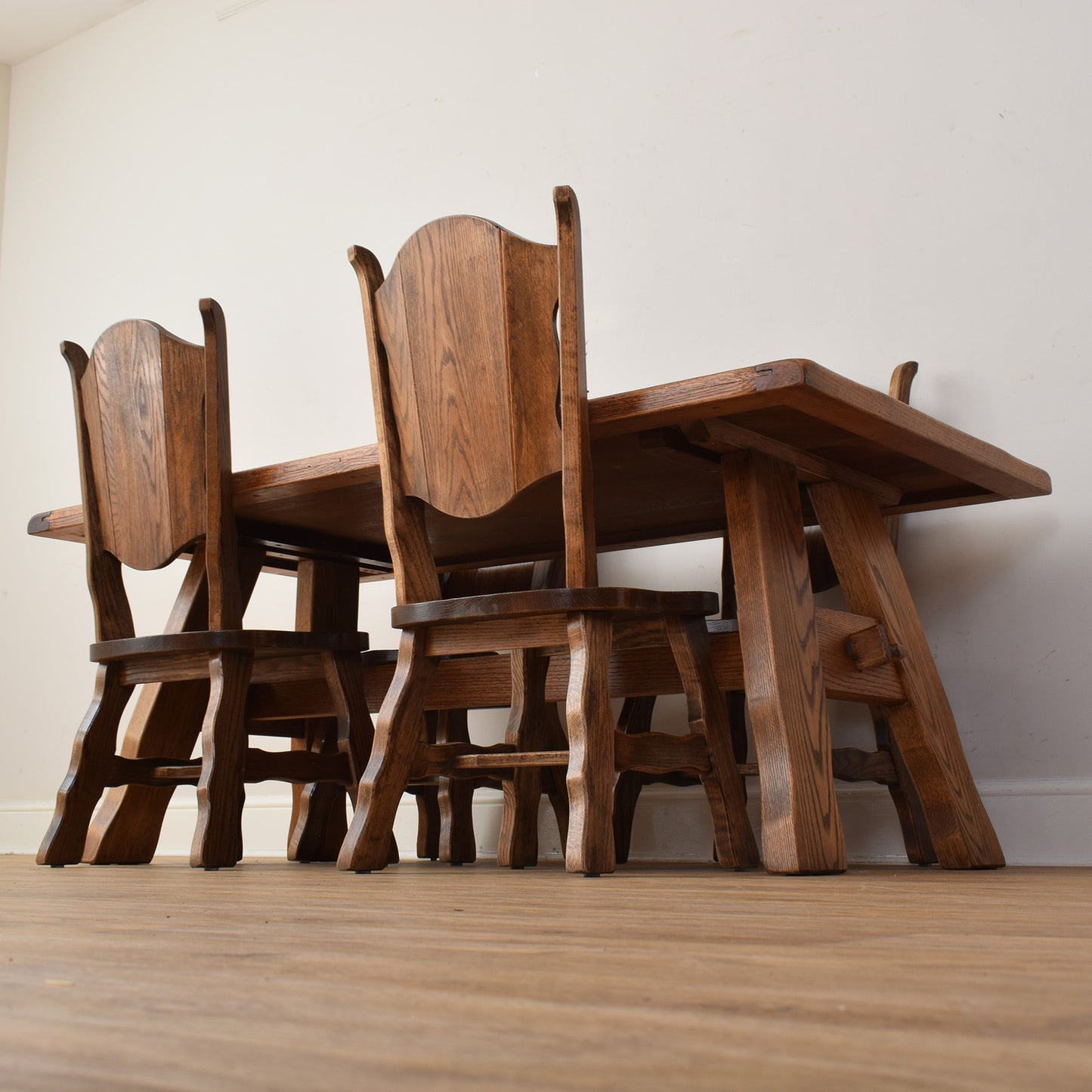 Dutch Oak Table And Four Chairs