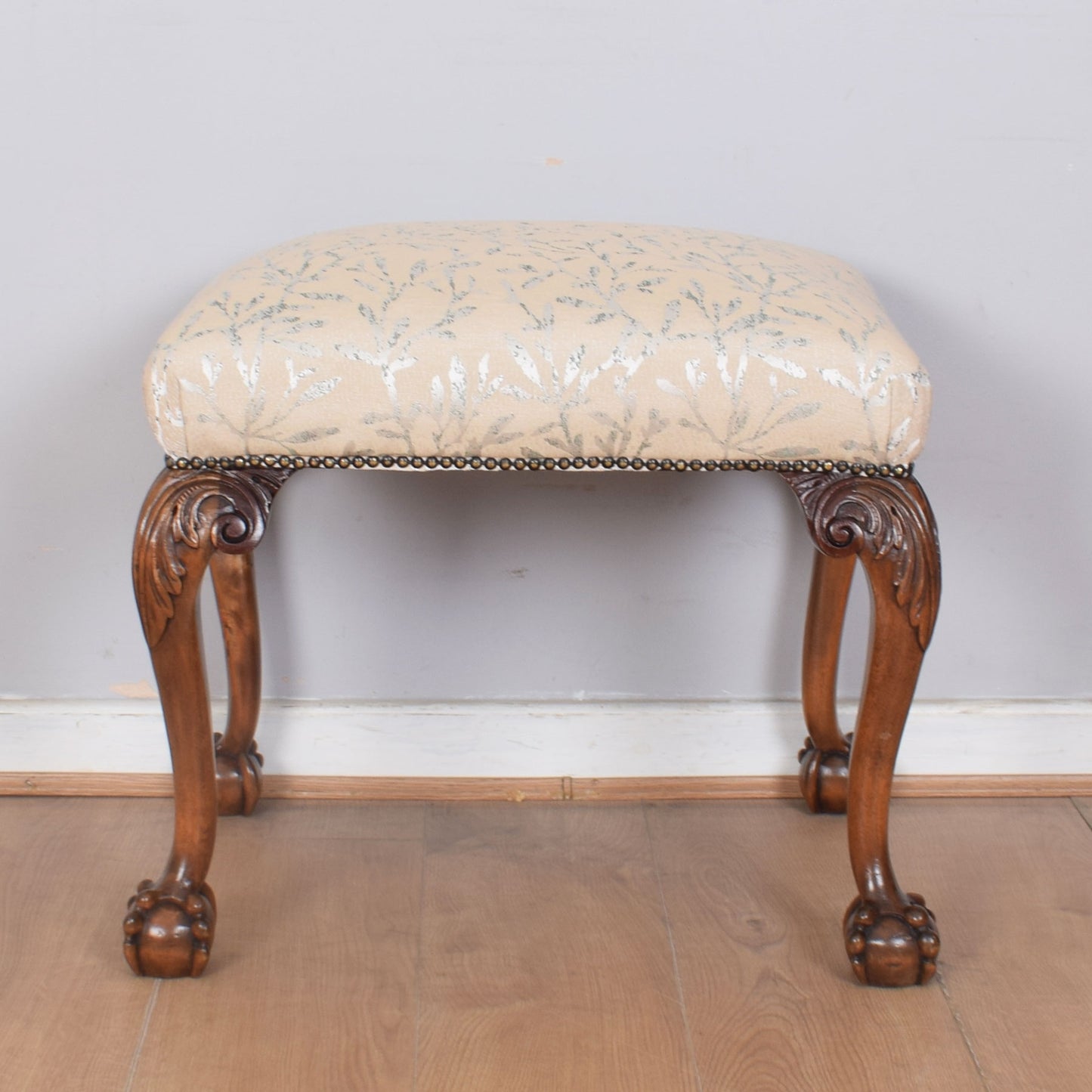 Upholstered Mahogany Stool