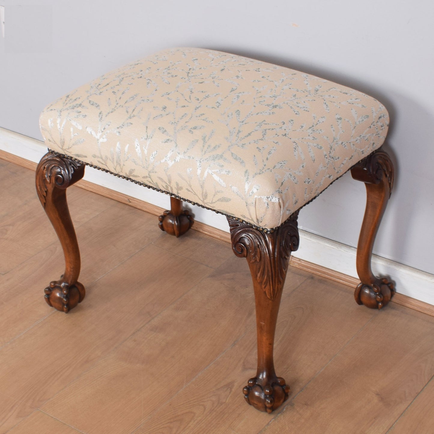 Upholstered Mahogany Stool