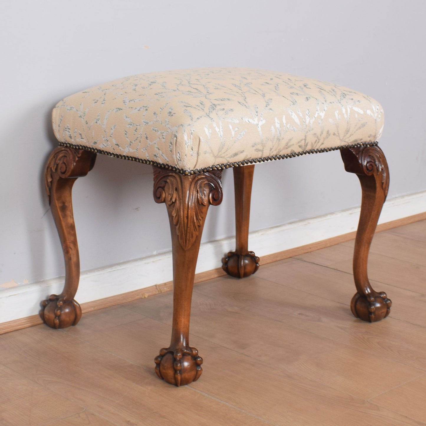 Upholstered Mahogany Stool