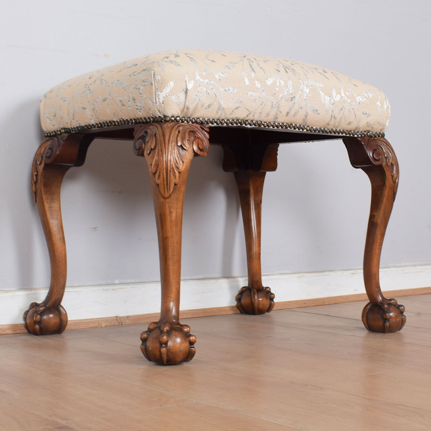 Upholstered Mahogany Stool