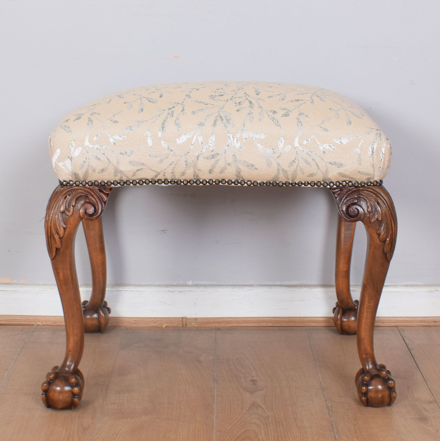 Upholstered Mahogany Stool