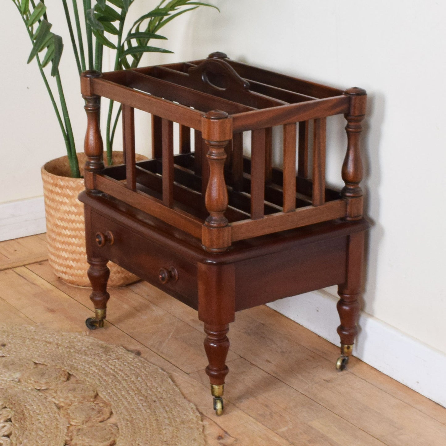 Restored Mahogany Magazine Rack