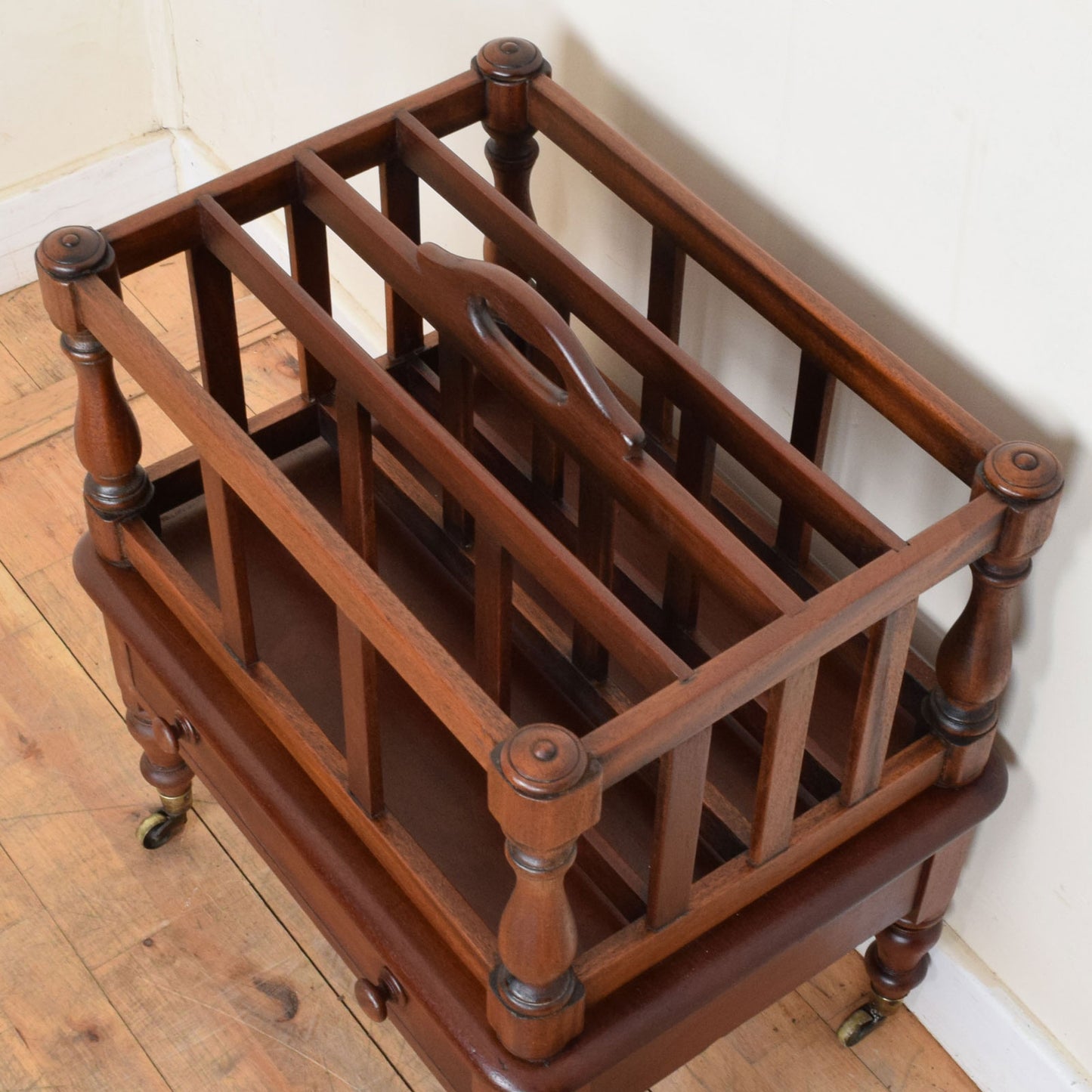 Restored Mahogany Magazine Rack