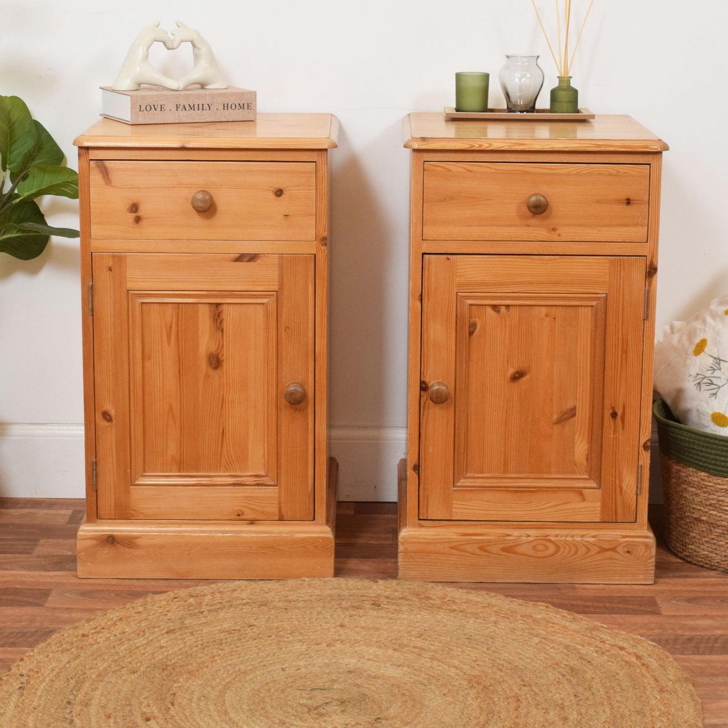 Pair of Pine Bedsides