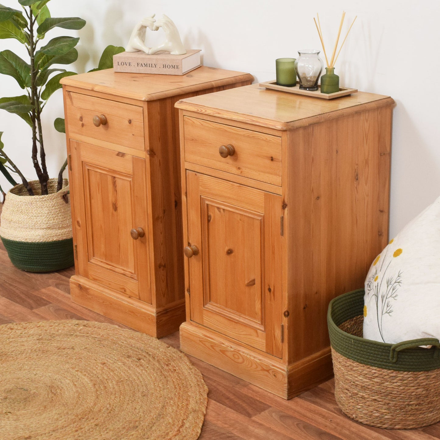 Pair of Pine Bedsides